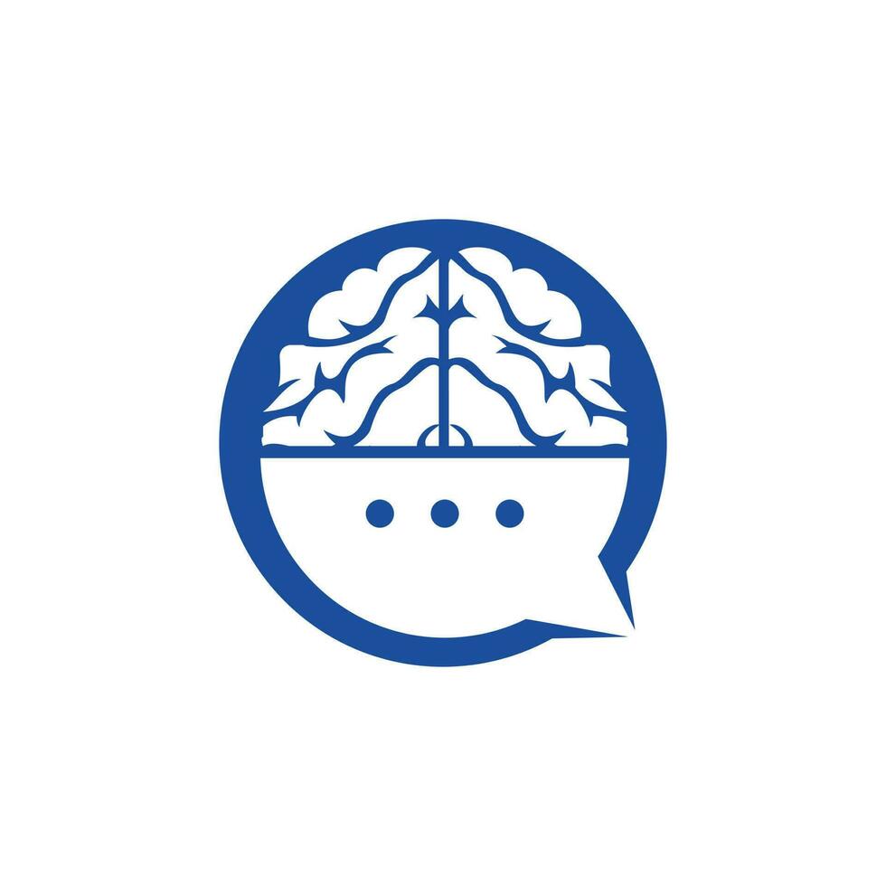 Brain chat vector logo template. Brain Consult logo design concept.