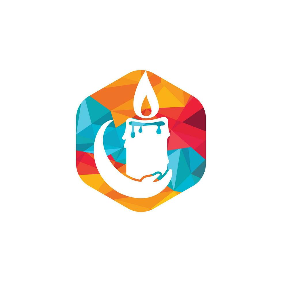 Candle light care vector logo design. Candle and hand icon design.
