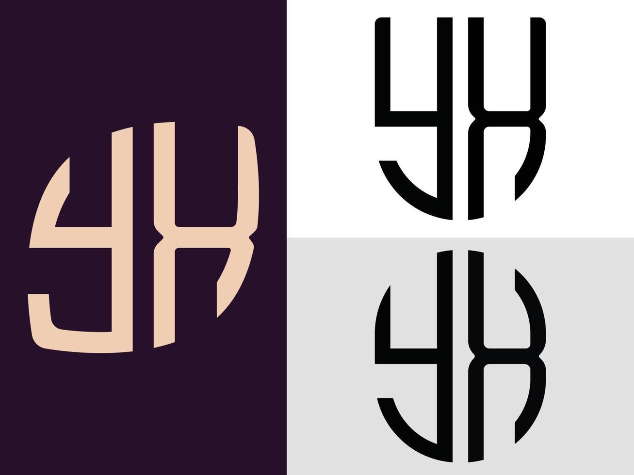 paquete creativo de diseños de logotipos de letras iniciales yx. vector