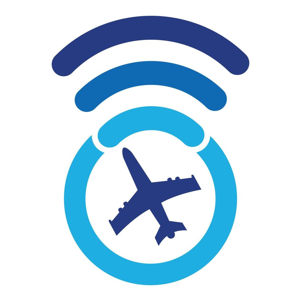 Airplane with wifi logo concept design. 11402096 Vector Art at Vecteezy