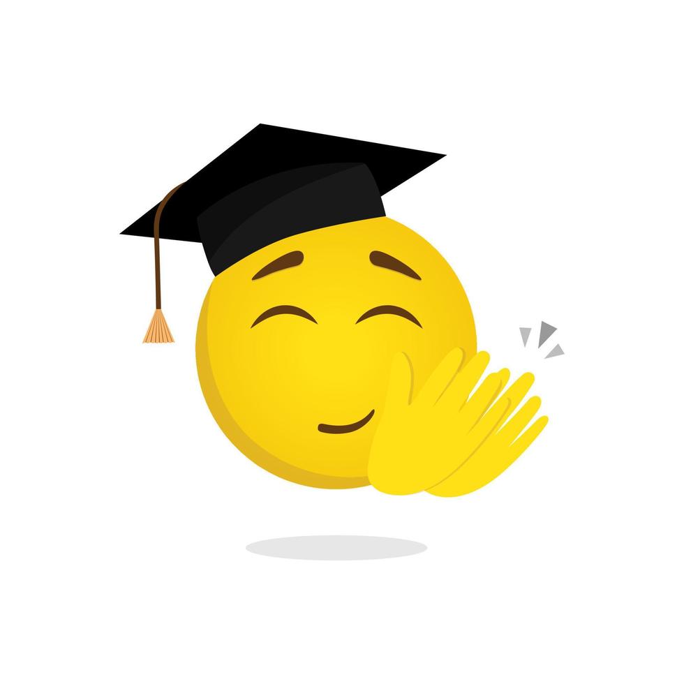 Happy moji graduate.Vector illustration in cartoon style. Graduation concept. Perfect for university poster, flyer, app, or website vector