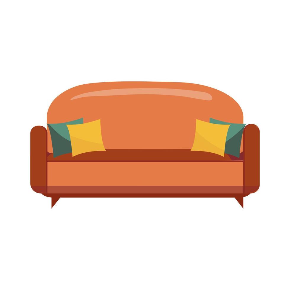 sofá en estilo certoon aislado sobre fondo blanco. vector