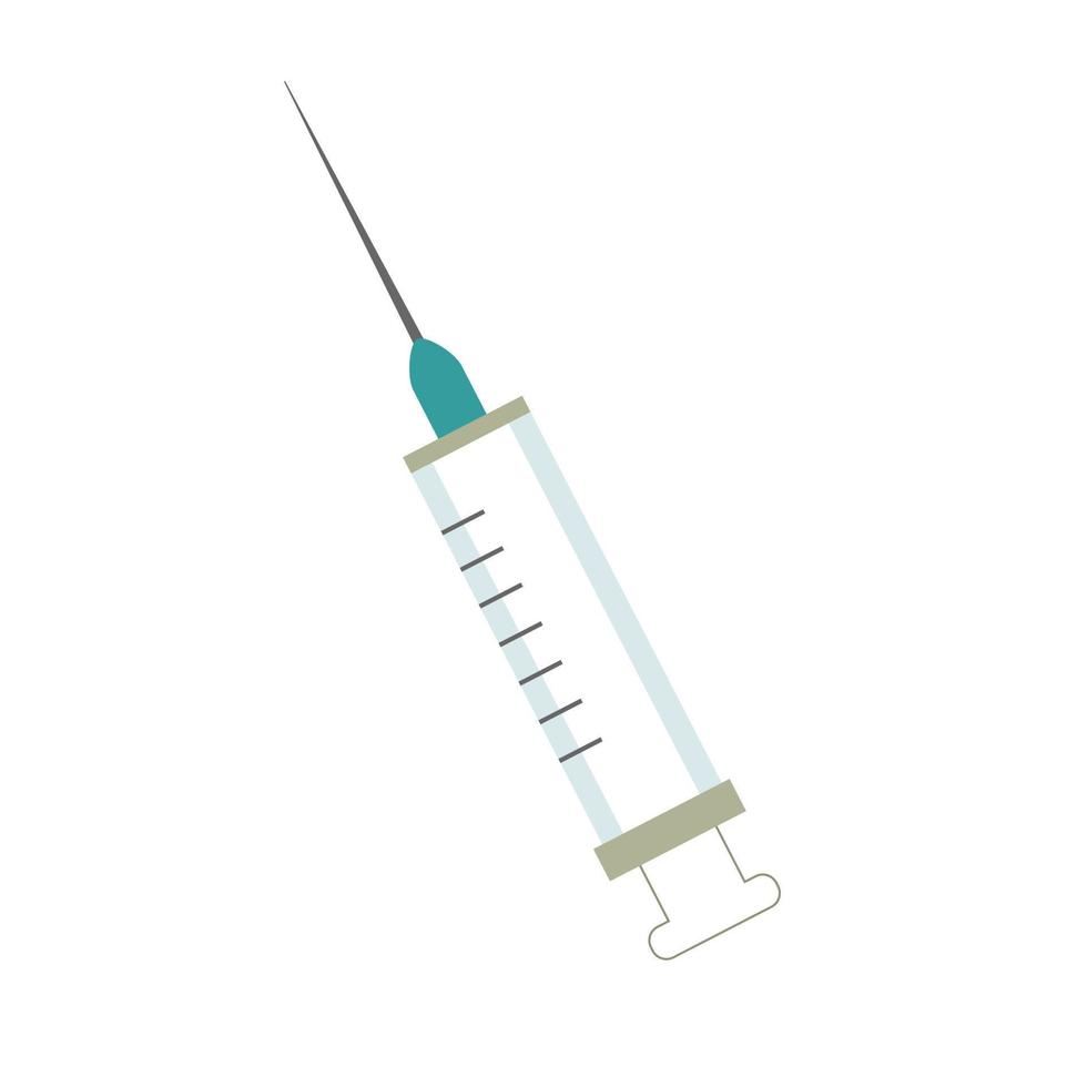 Injection syringe on a white background. vector