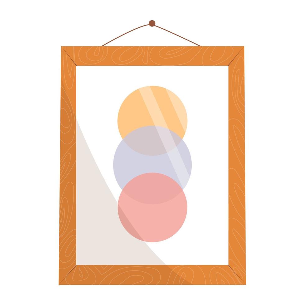 Wooden frame for photo or picture. vector