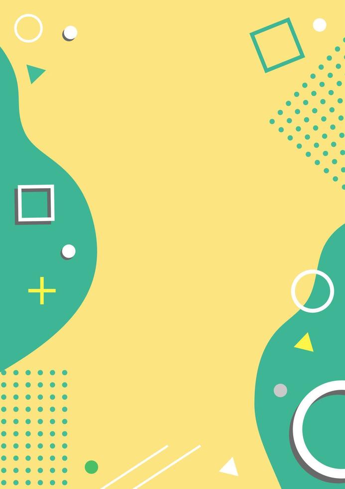 Yellow frame in memphis styles with abstract elements vector