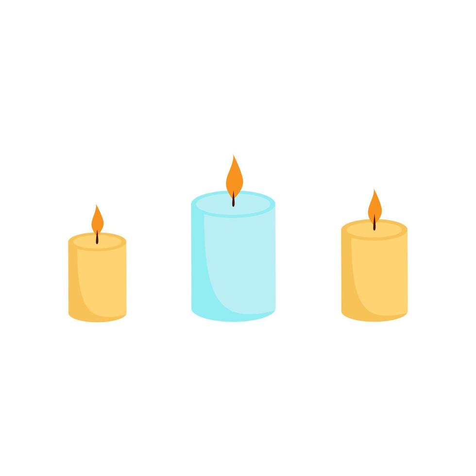 velas perfumadas en un sencillo estilo de dibujos animados. vector