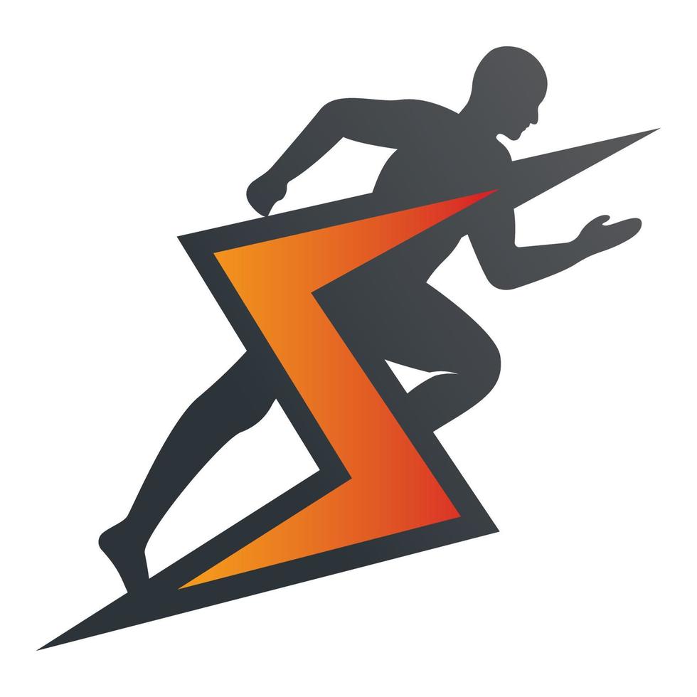 diseño vectorial del logotipo de carrera y maratón. símbolo de vector de hombre corriendo.