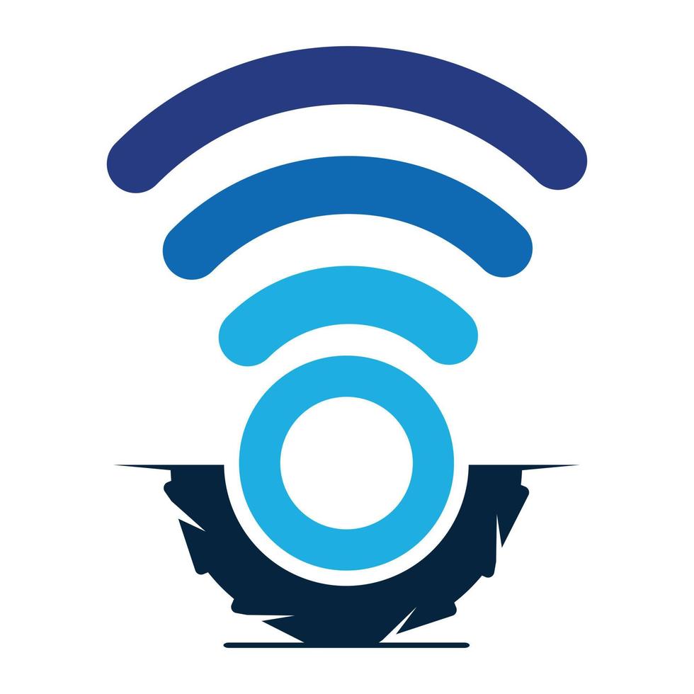 Wheel and wifi logo combination. Tyre and signal icon. vector