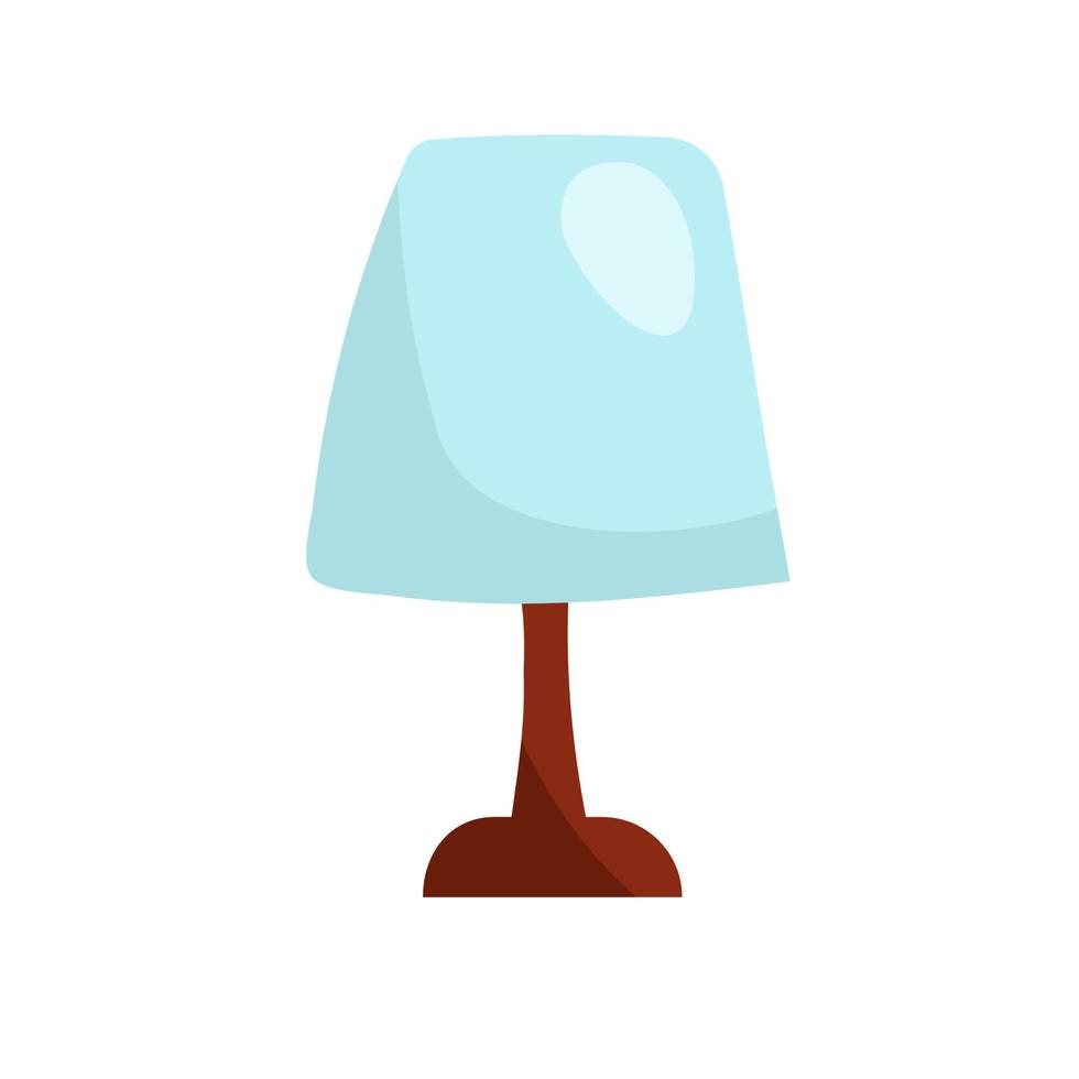 Stylized table lamp in blue color. vector