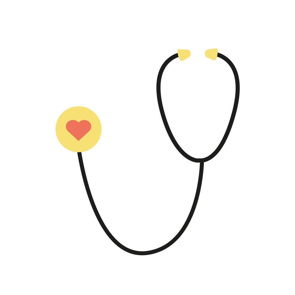 clipart vectorial de estetoscopio con un corazón. imágenes prediseñadas médicas perfectas para un sitio web, un folleto médico o un anuncio vector