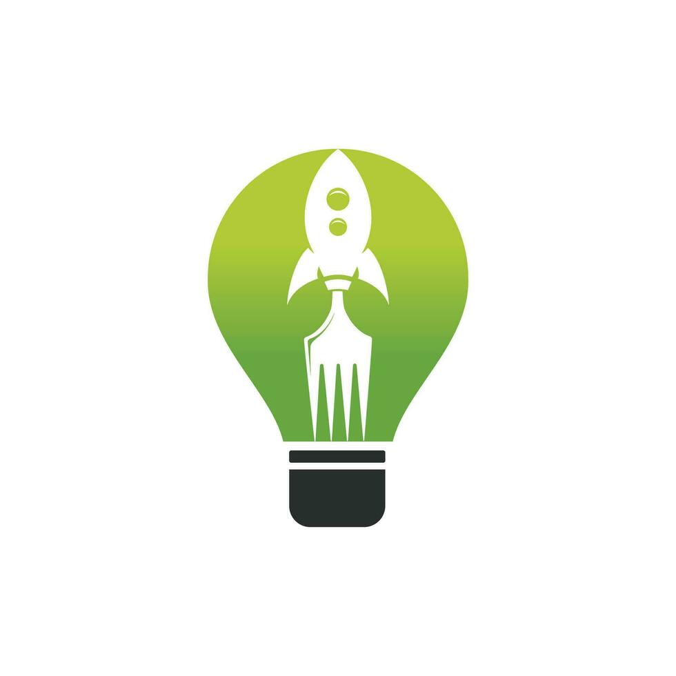 Rocket food with light bulb icon logo design illustration. Fast food delivery logo template. vector
