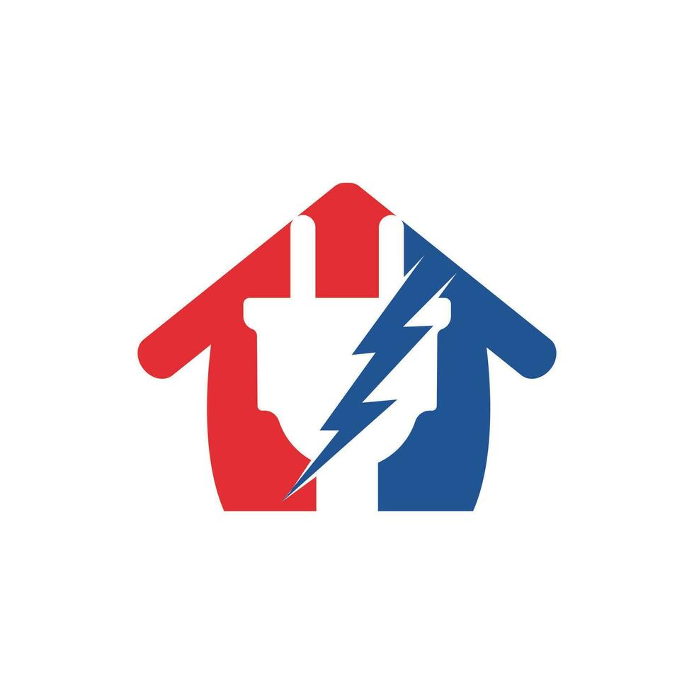 Electrical plug and thunderbolt vector logo design. Power energy symbol.