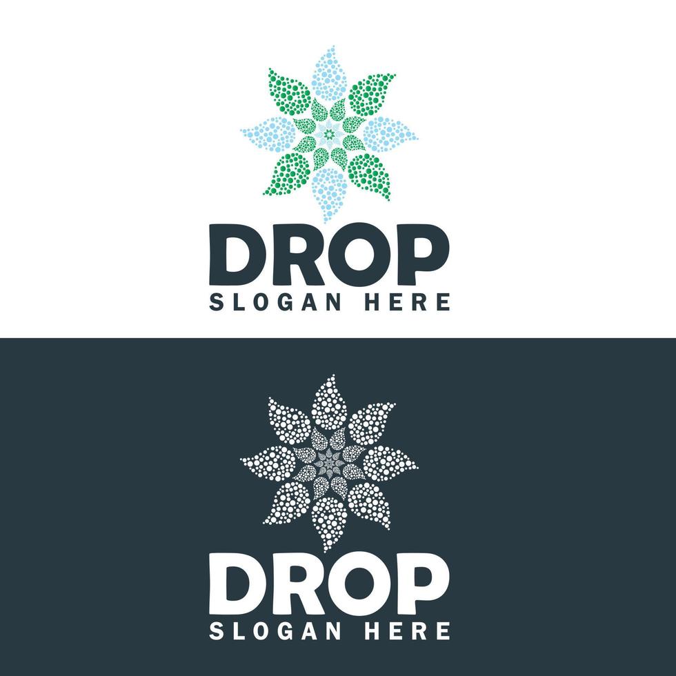 gotas de plantilla de diseño de logotipo de flor. diseño de patrón de logotipo de gota de agua. vector