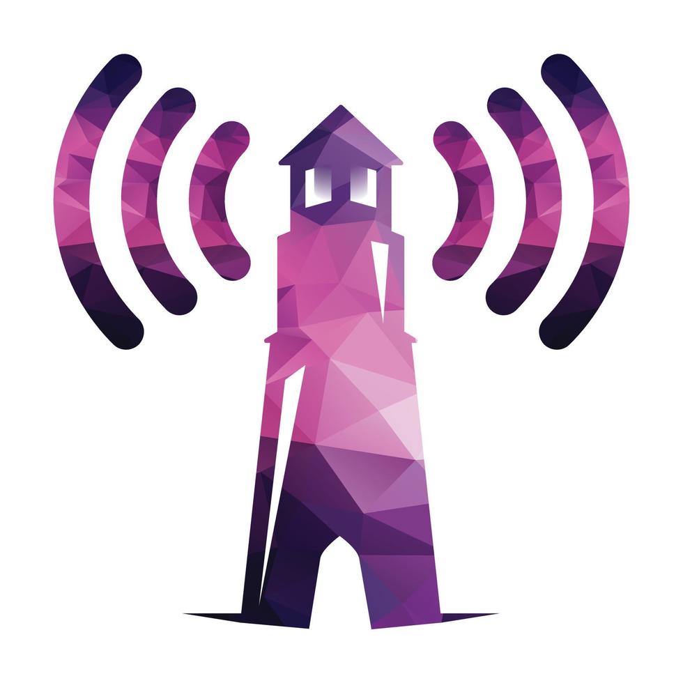 Lighthouse Communication Technology Logo Design. vector