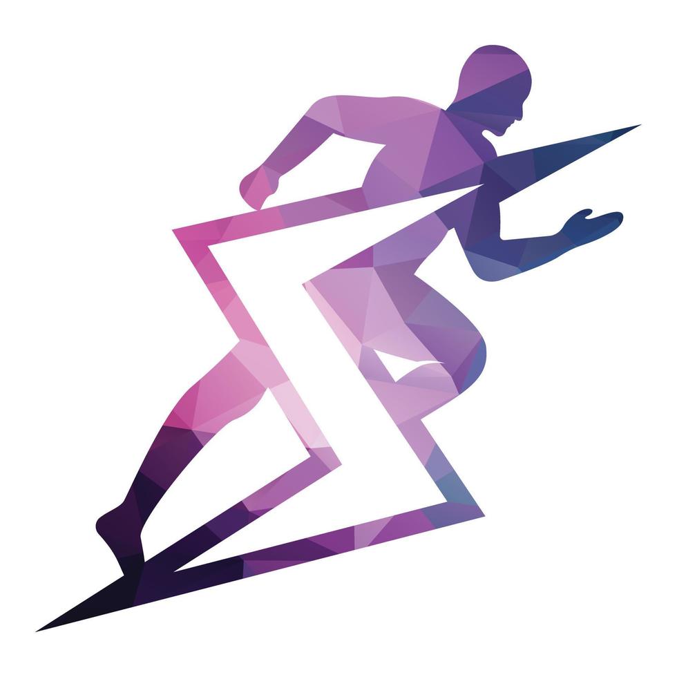 diseño vectorial del logotipo de carrera y maratón. símbolo de vector de hombre corriendo.