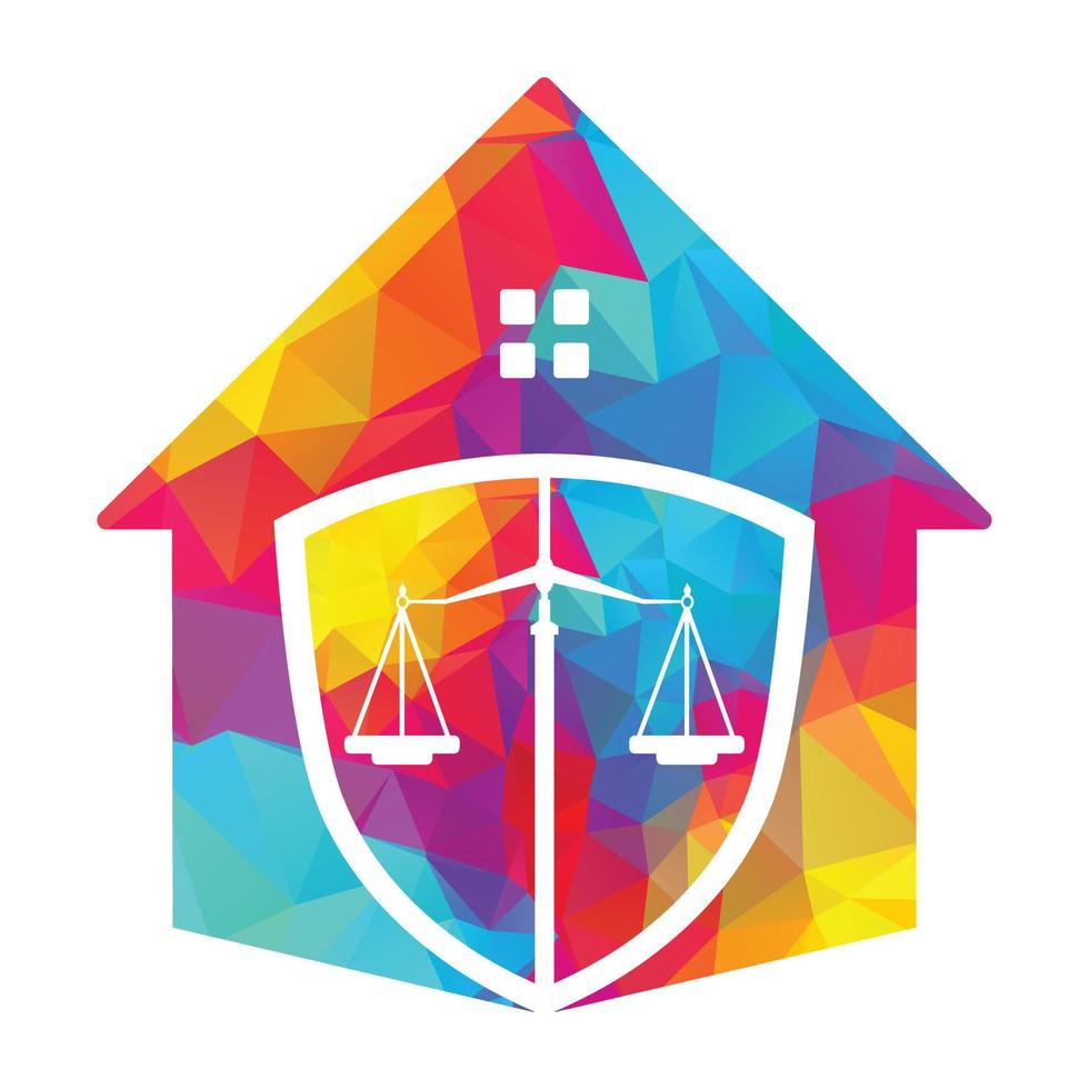 Law House Logo Design. Property Law Logo, Real estate and law symbol. vector