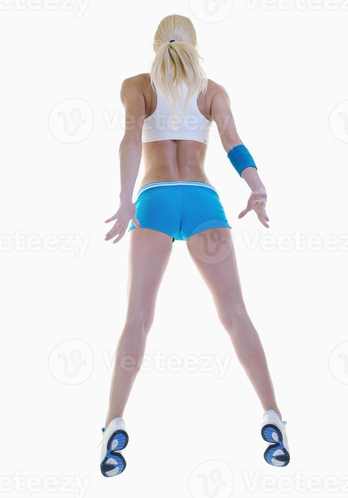 fitness and exercise with blonde woman photo