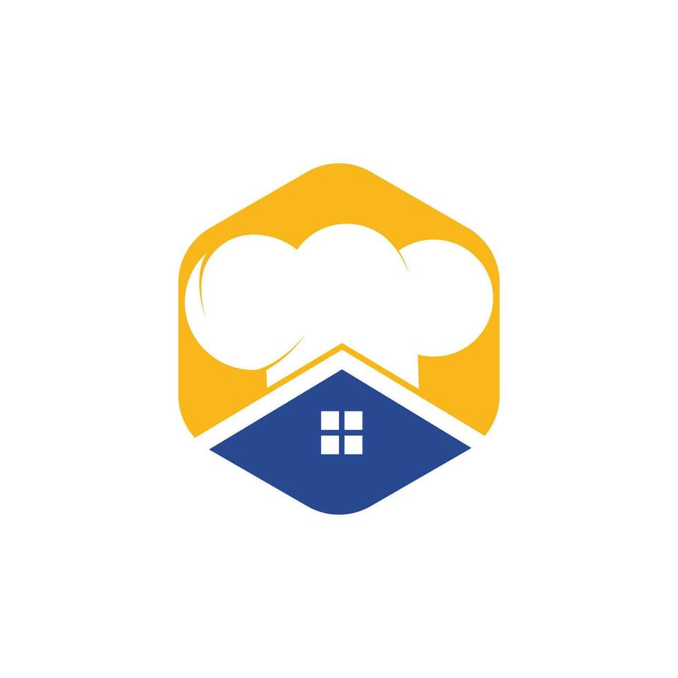 Chef house vector logo design template. Creative chef home icon.