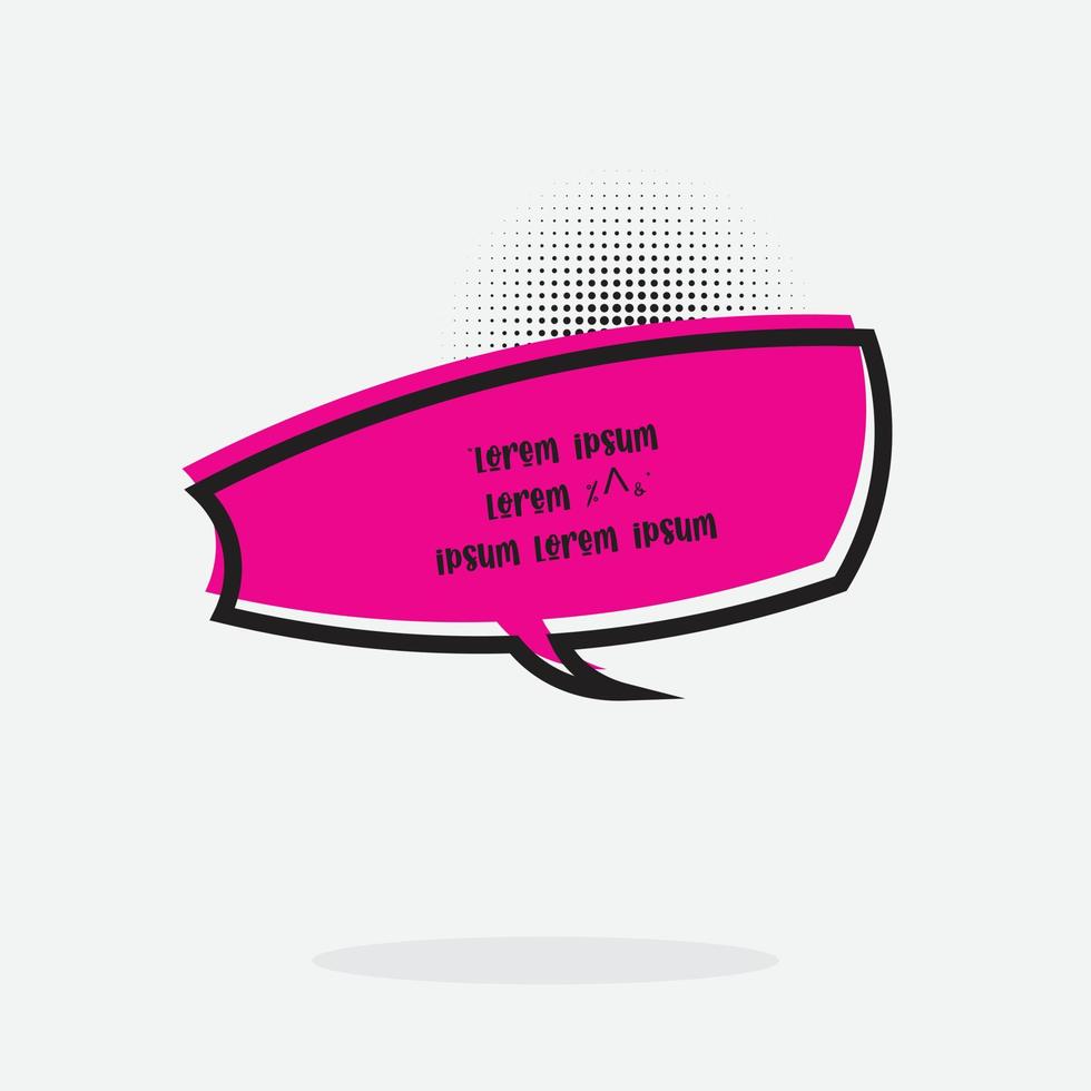 Retro cartoon speech bubble with halftone screen shadow template vector