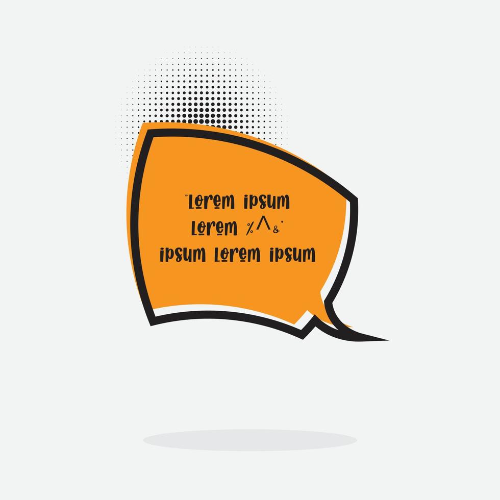 Retro cartoon speech bubble with halftone screen shadow template vector