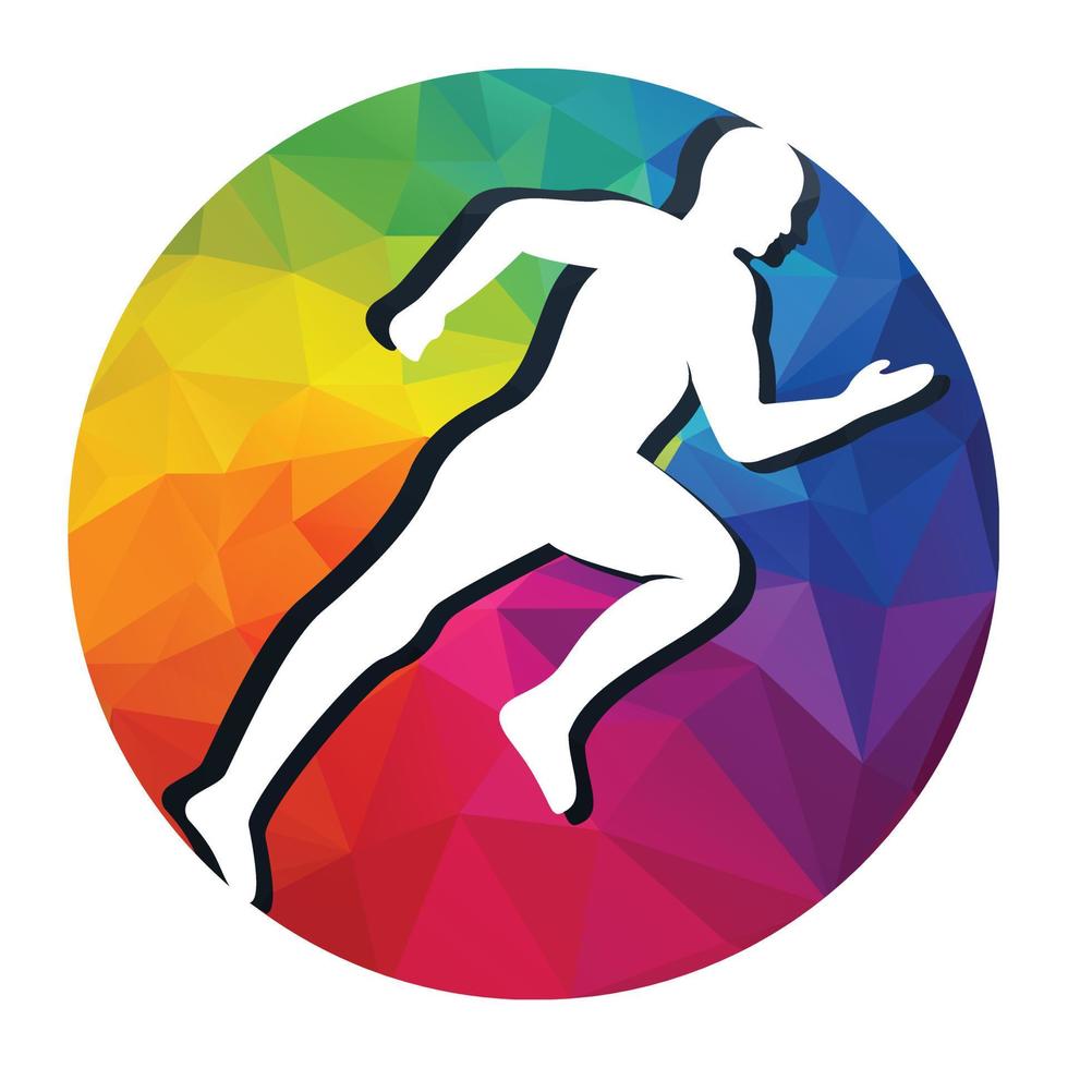 diseño vectorial del logotipo de carrera y maratón. símbolo de vector de hombre corriendo.