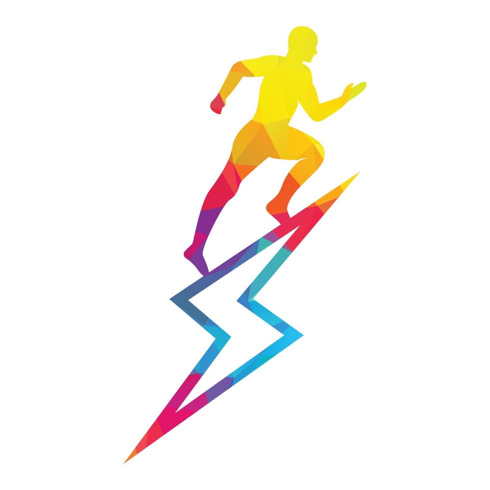 diseño vectorial del logotipo de carrera y maratón. símbolo de vector de hombre corriendo.