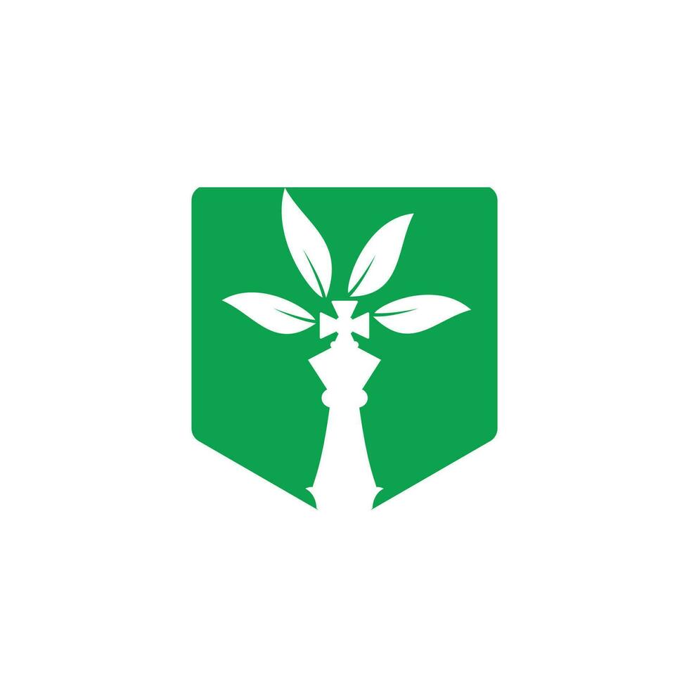 diseño del logotipo del vector del árbol de ajedrez. concepto de logotipo de estrategia verde natural.