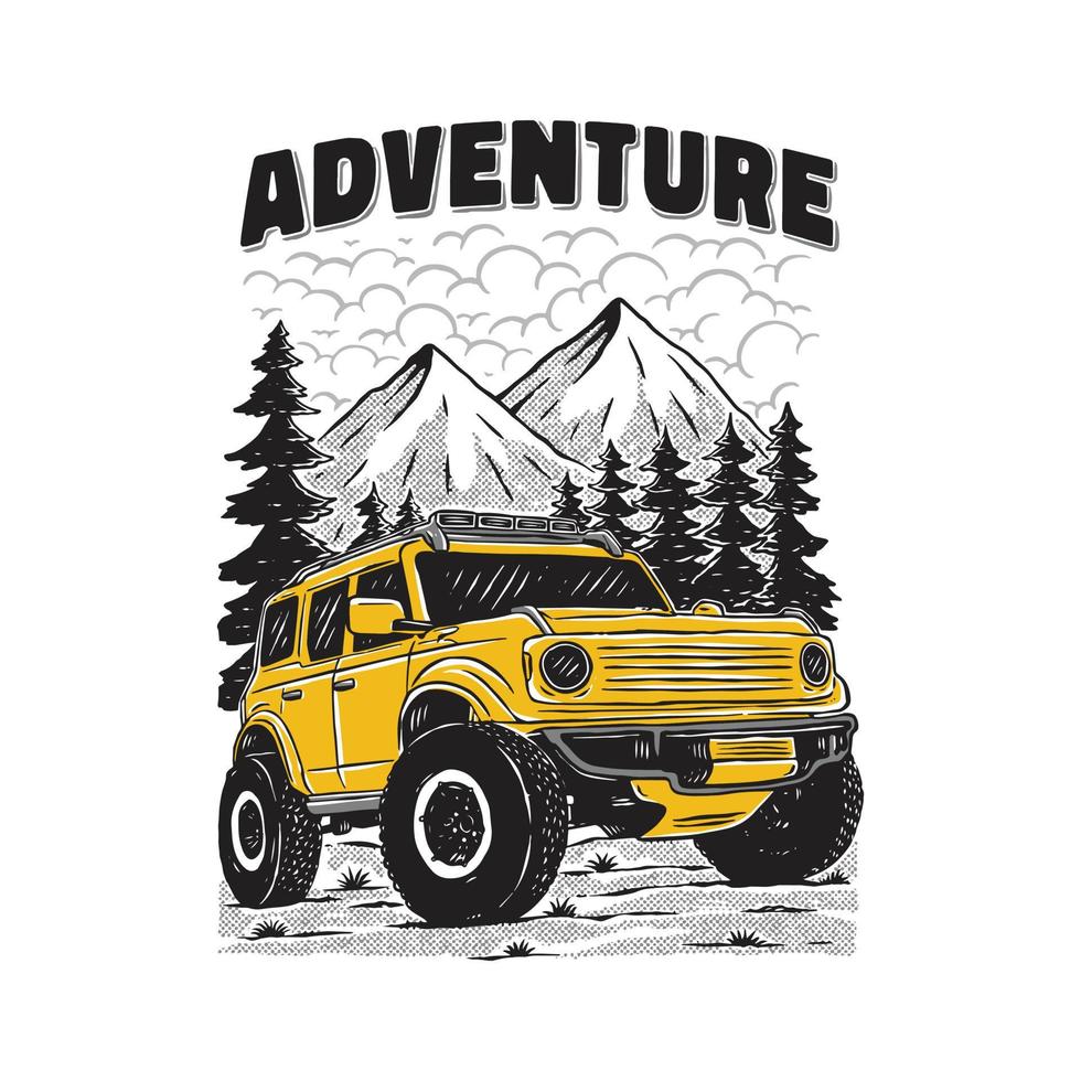 car adventure outdoor illustration vector