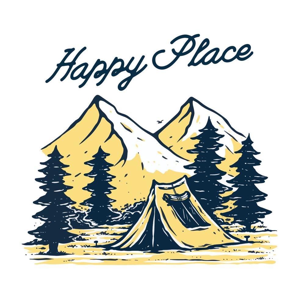 camp vintage illustration vector