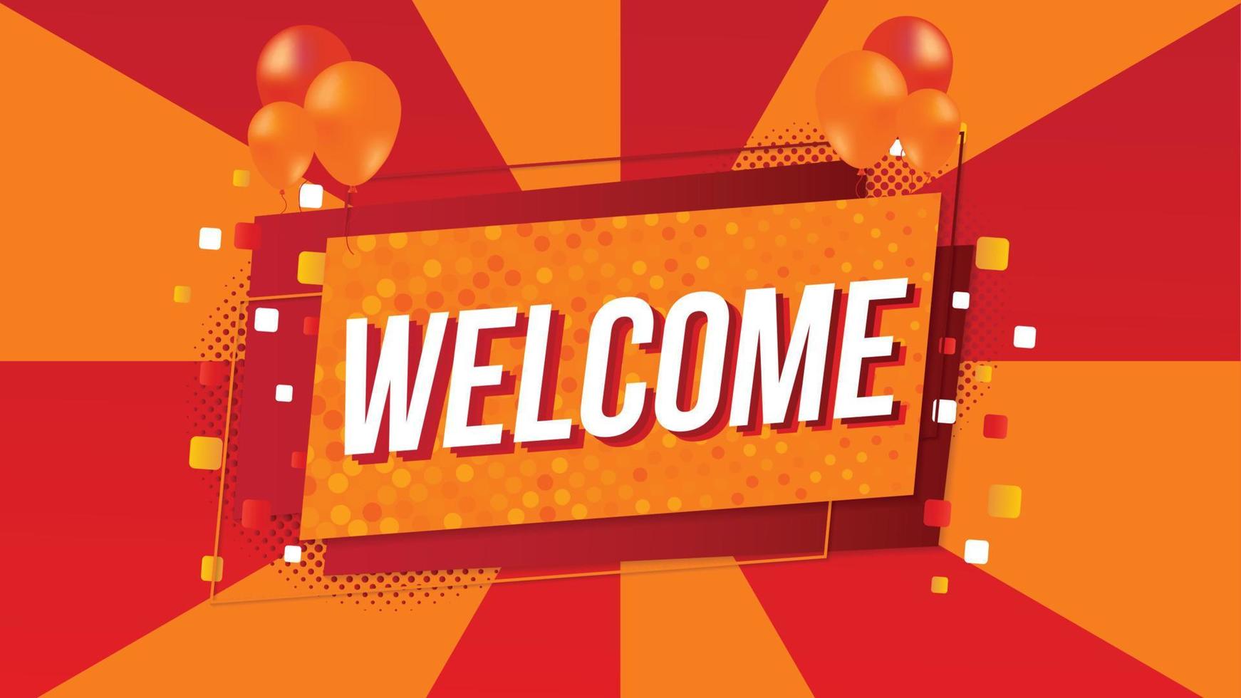 Welcome concept colorful letters background style banner design with text typography poster vector illustration.