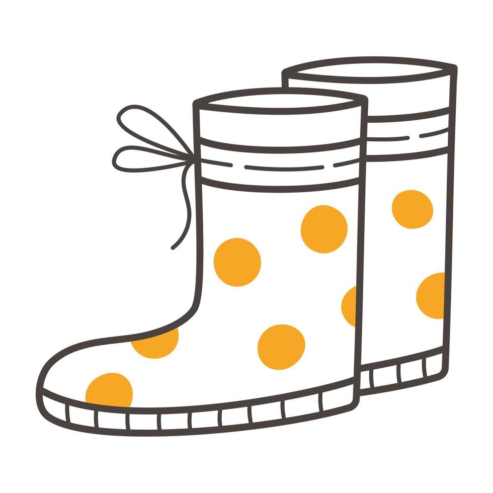 Rubber boots. Shoes for walking in the rain. Protection against getting wet. Vector isolated image on a white background