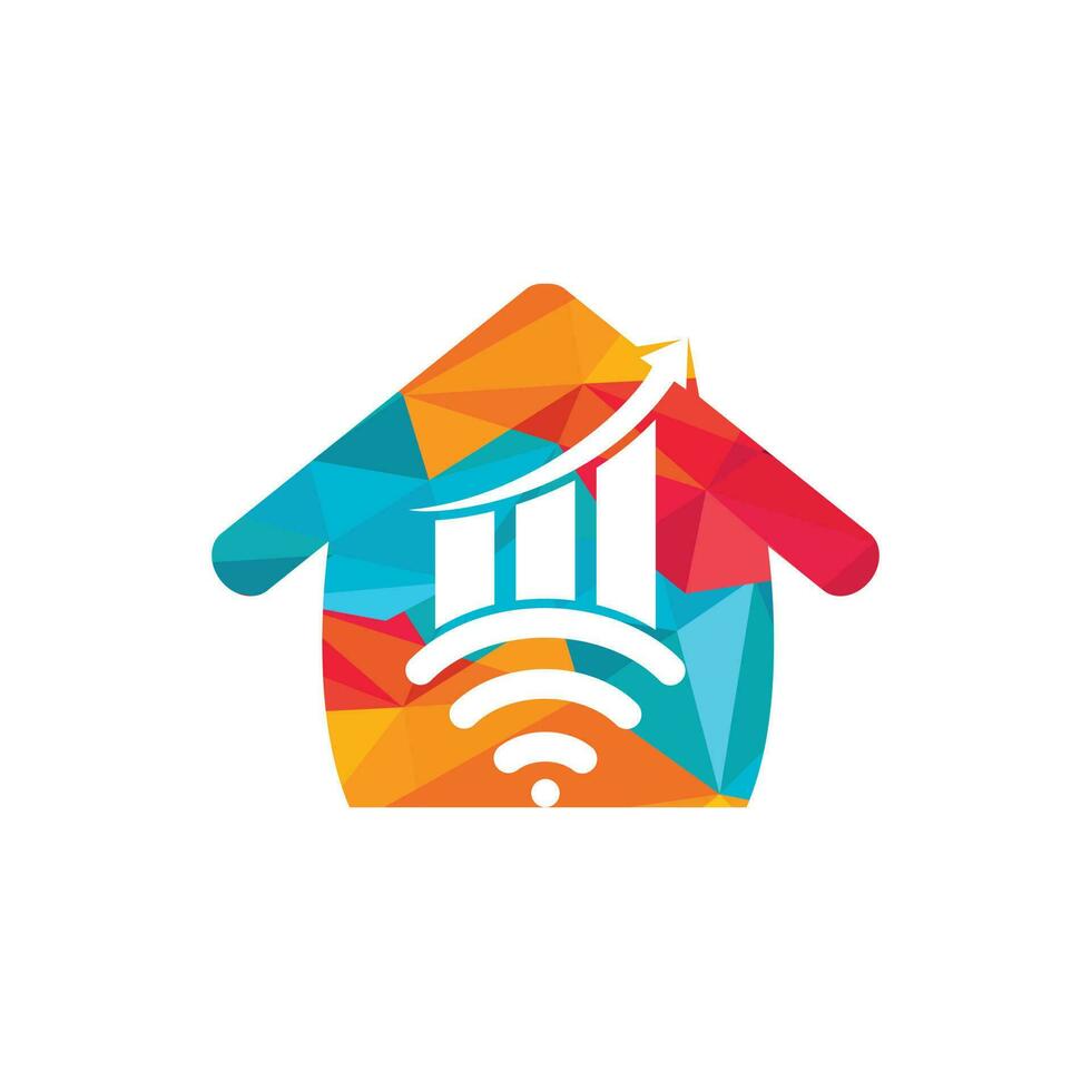 Wifi Statistic vector logo design. Wifi analytic logo icon design.