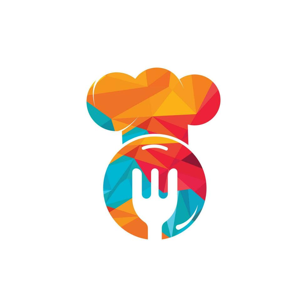 diseño de logotipo de vector de chef de comida. concepto de logotipo de cocina y restaurante.