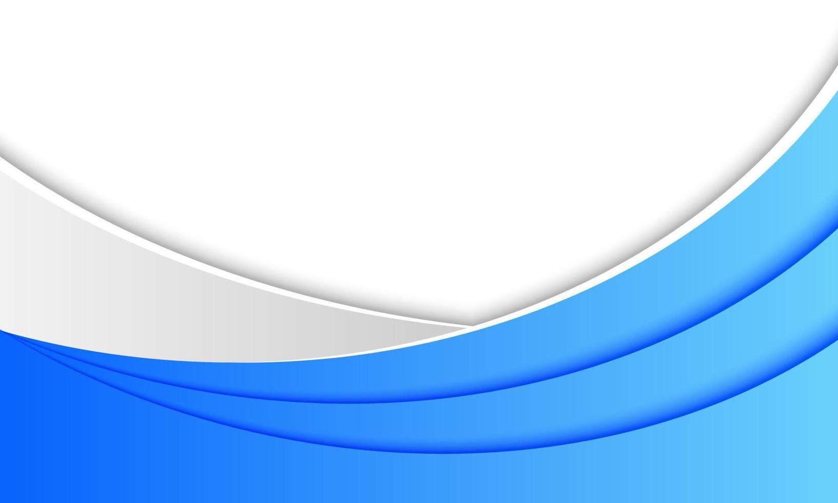 Blue and white curve shape background. vector