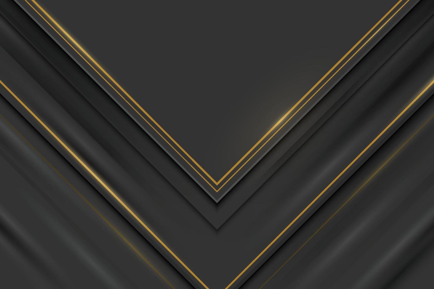 Luxury triangles black and golden background. vector