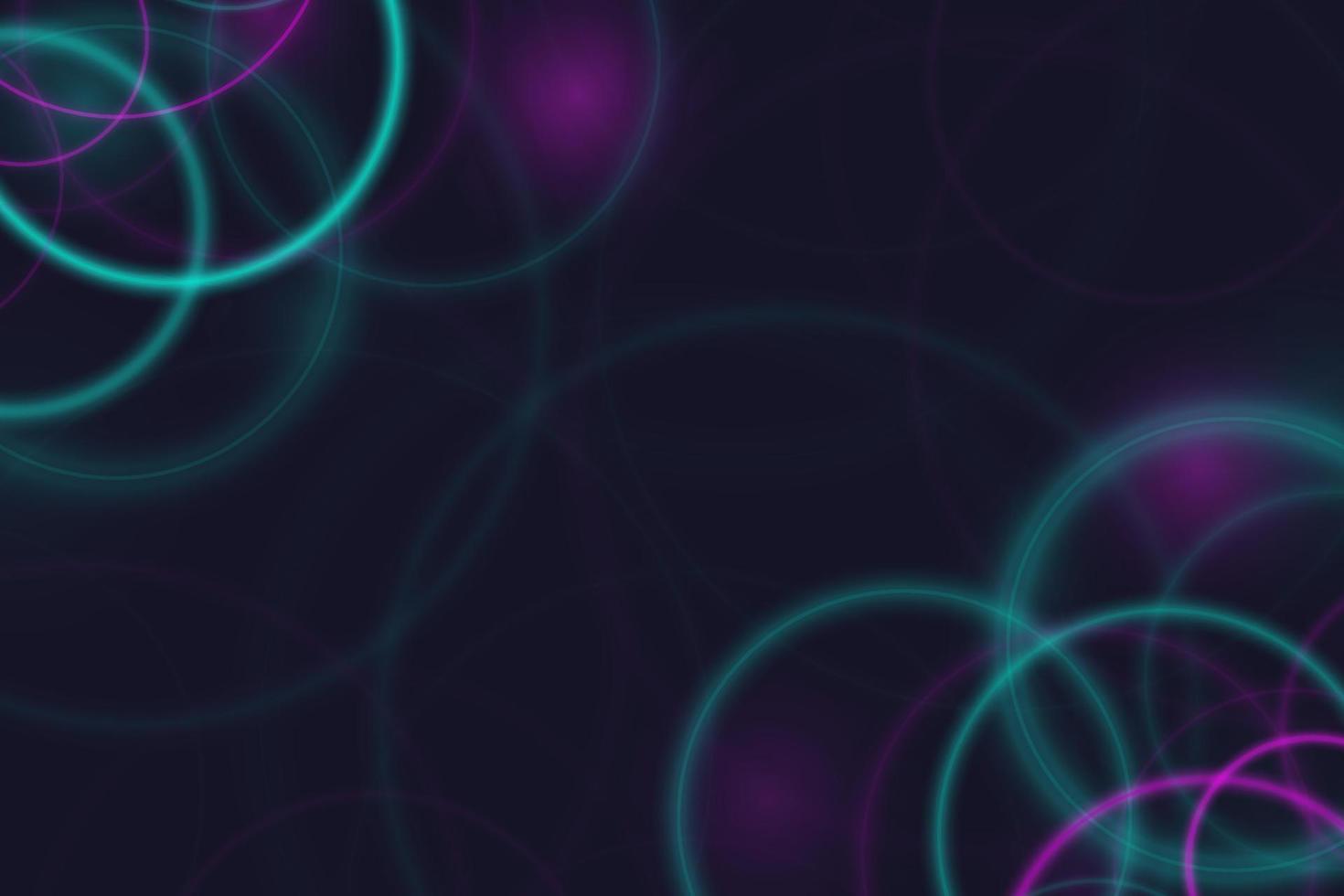 Blue and purple neon circle on dark background. vector