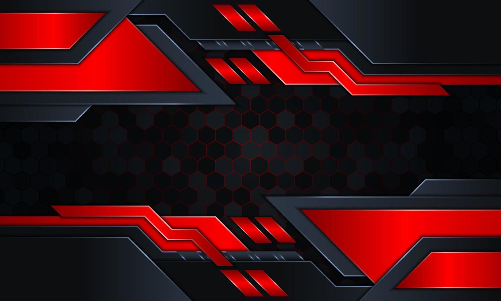Abstract technology background with dark navy and red glow stripes. vector