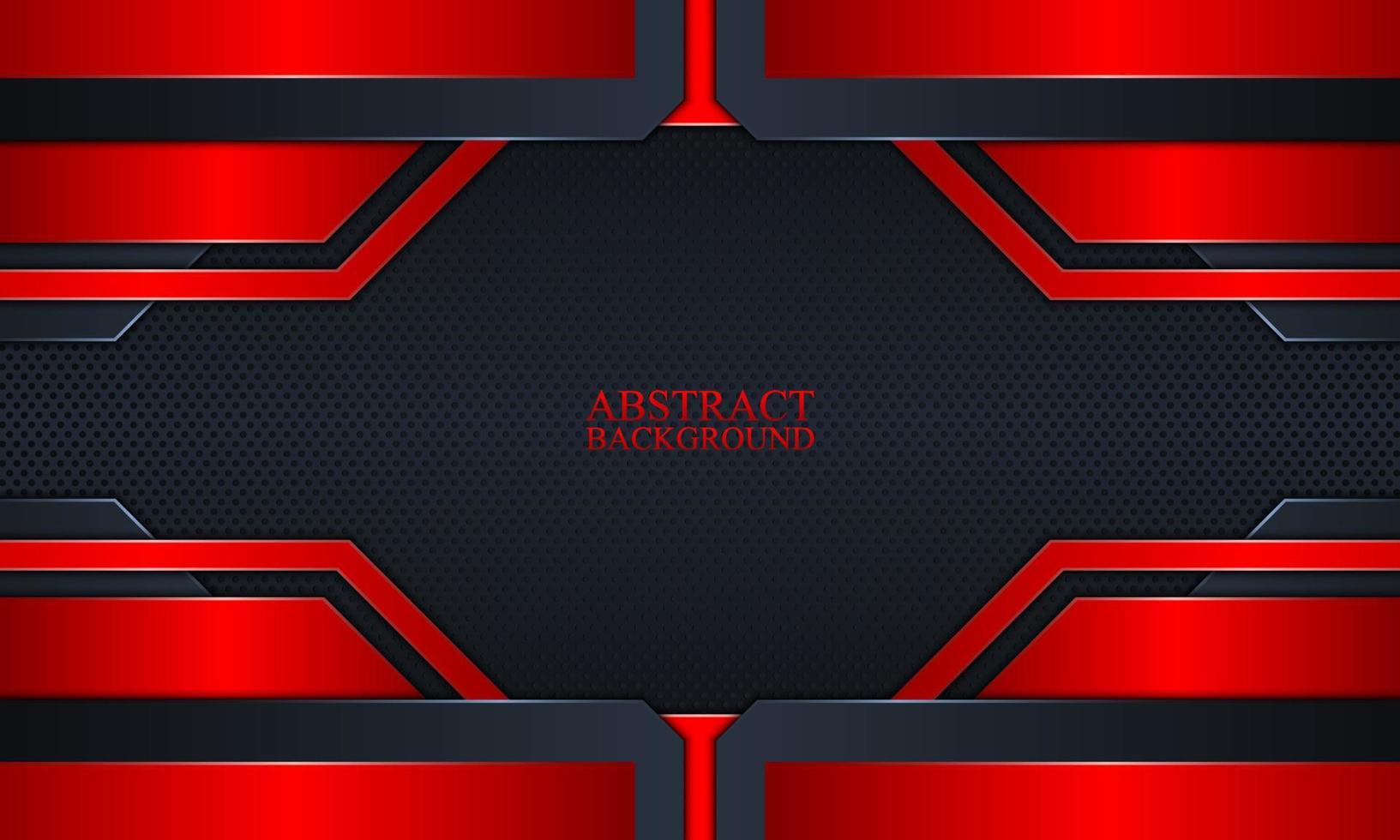 Abstract technology background with dark navy and red glow stripes. vector