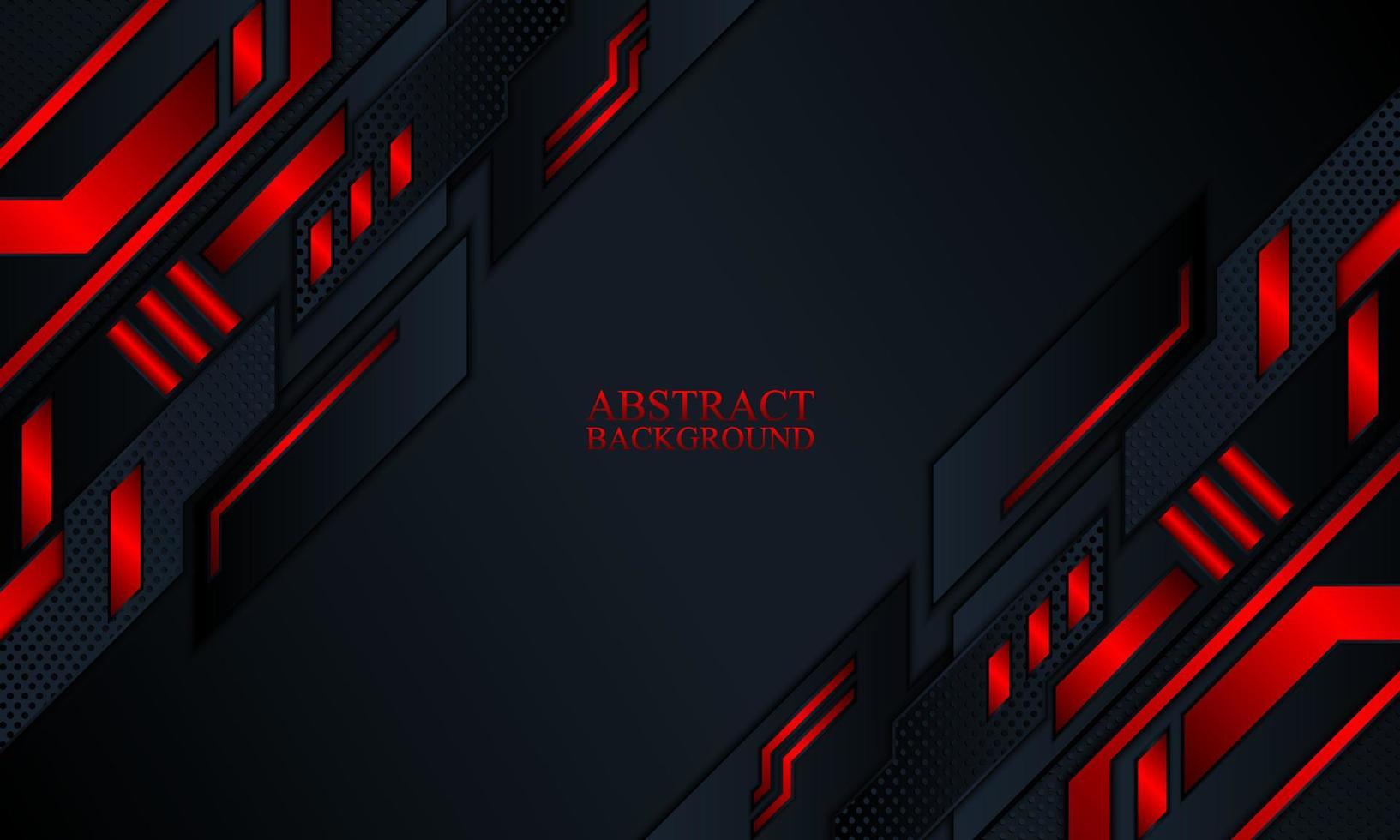 Abstract technology background with dark navy and red neon stripes. vector