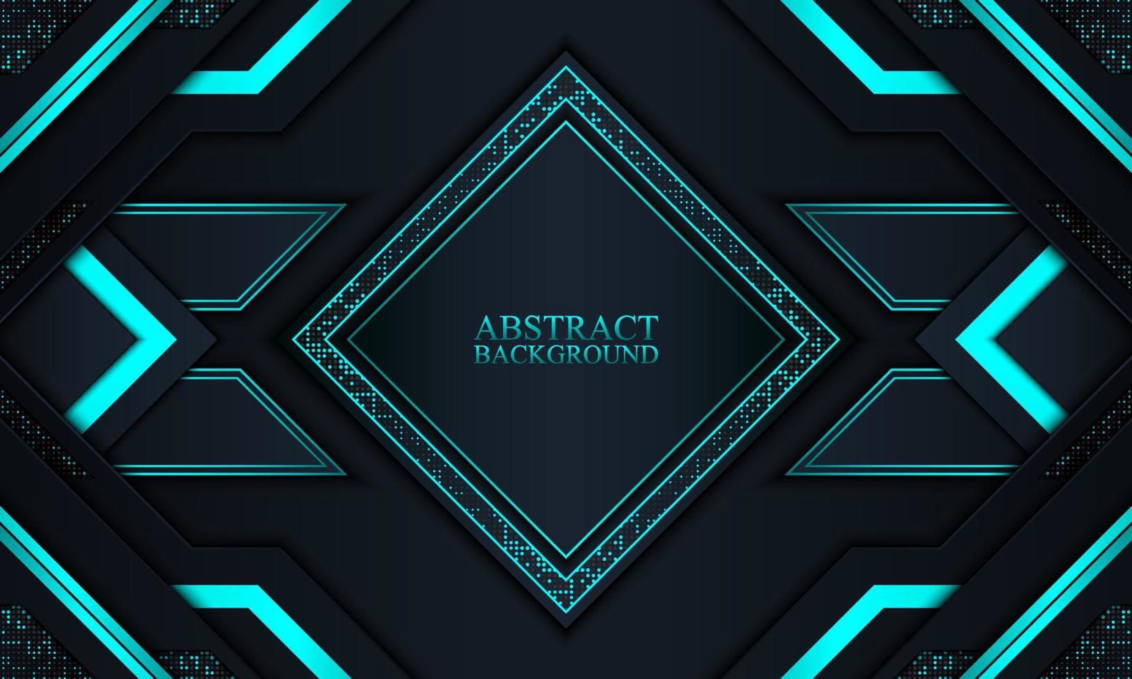 Abstract technology background with dark navy and blue neon stripes. vector