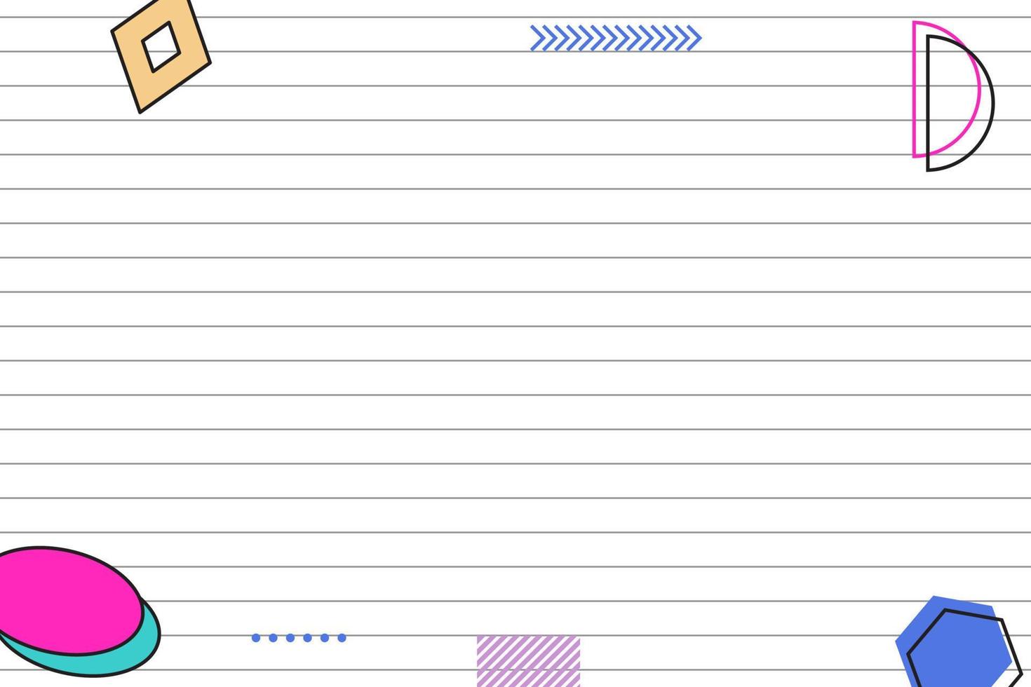 flat striped lines black grid geometric memphis background vector