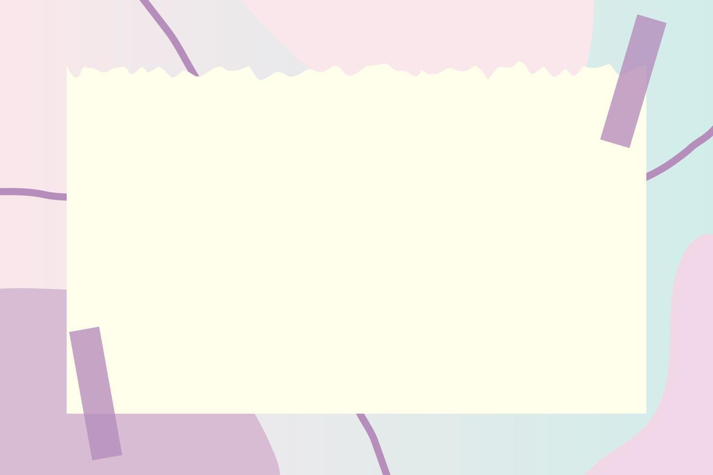 paper note with abstract doodle and gradient frame background vector