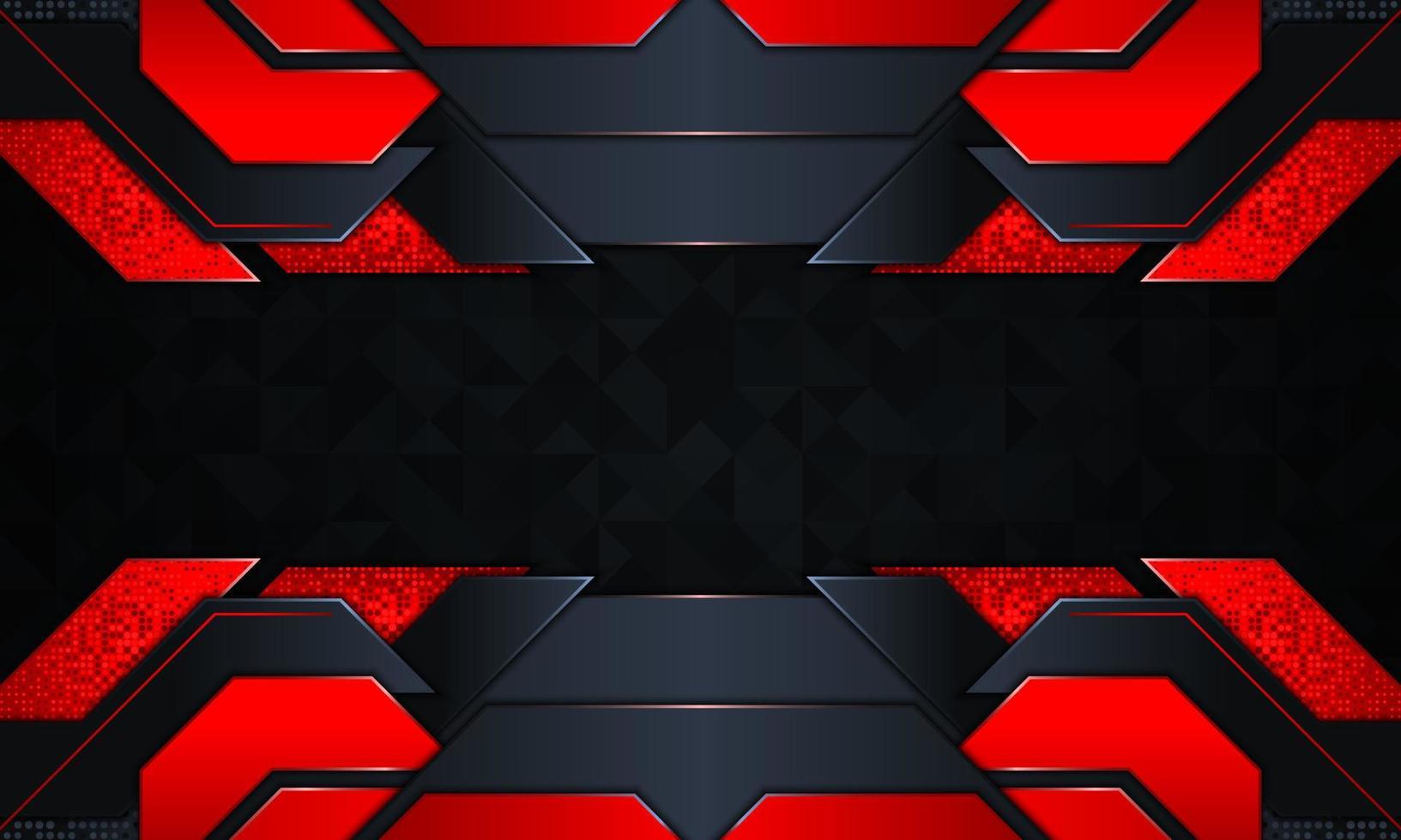 Abstract technology background with dark navy and red glow stripes. vector