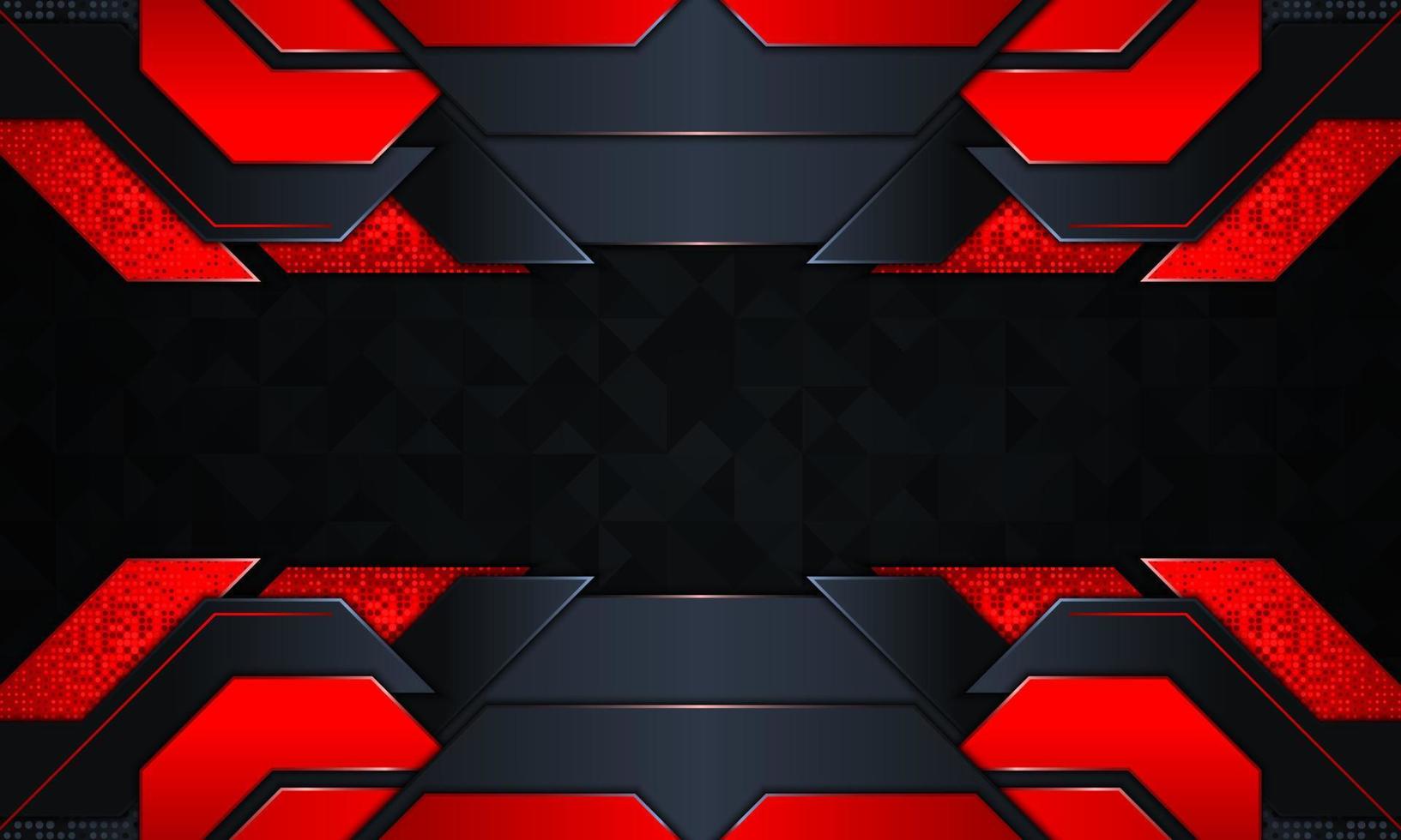 Abstract technology background with dark navy and red glow stripes. vector