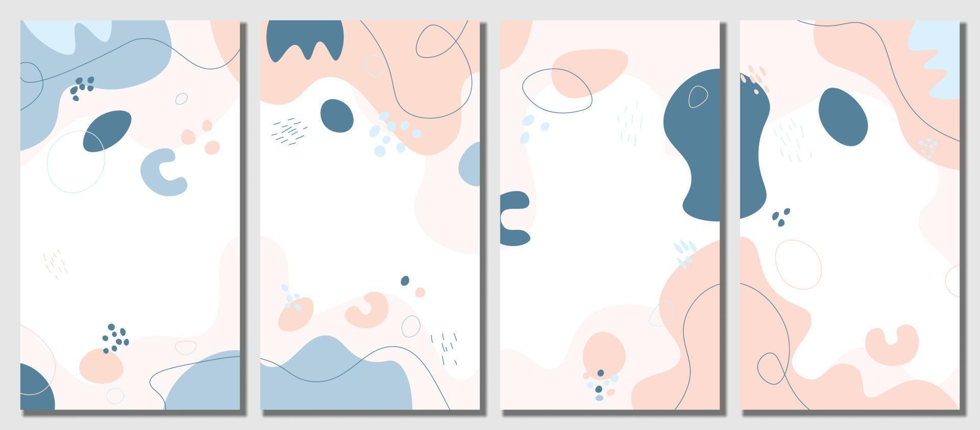 Minimalist abstract hand drawn set background. vector
