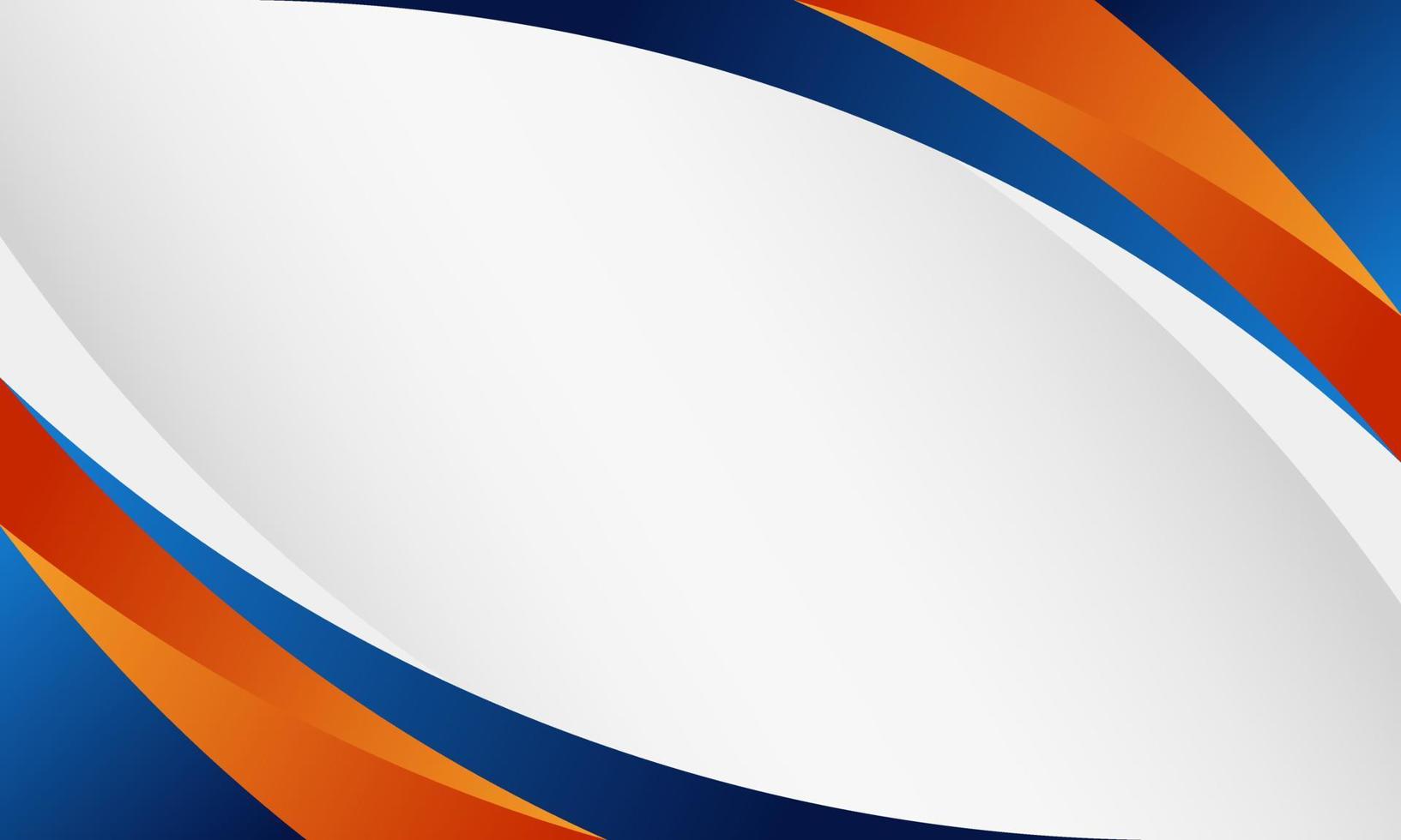 fondo de forma de curva azul, naranja y blanca. vector