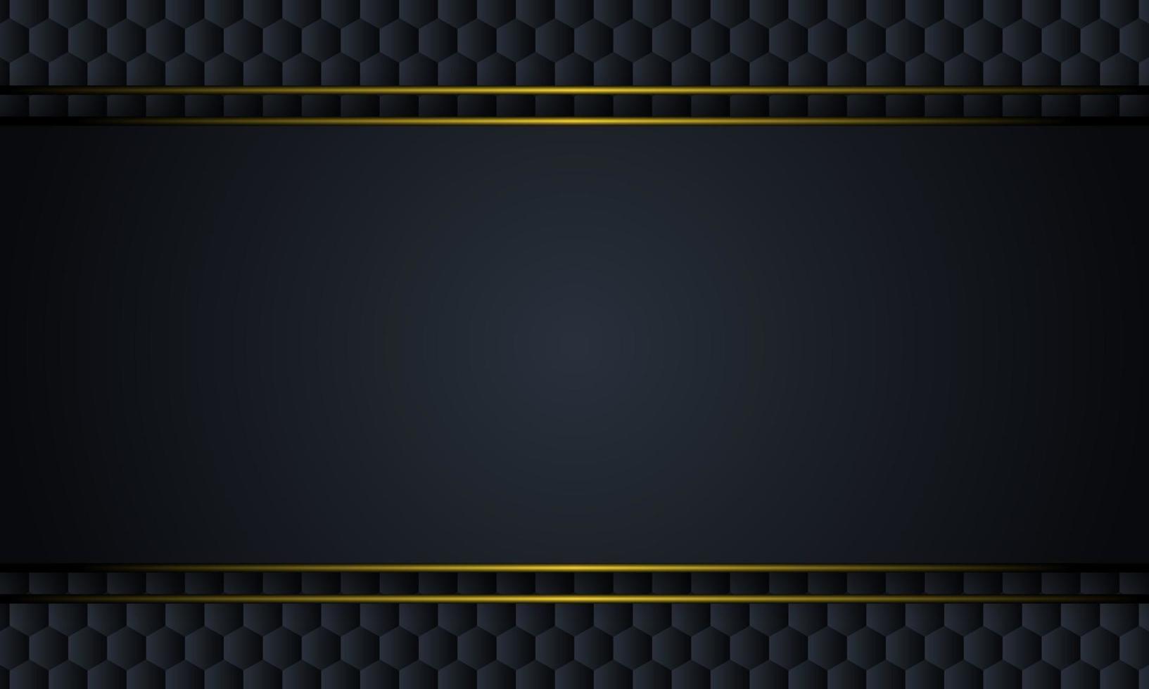 Black metal with yellow lines on hexagonal  background. vector