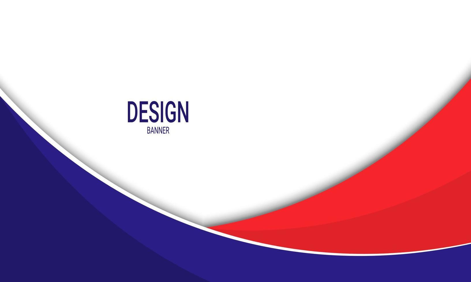 Blue and red business banner background with curved stripes. vector
