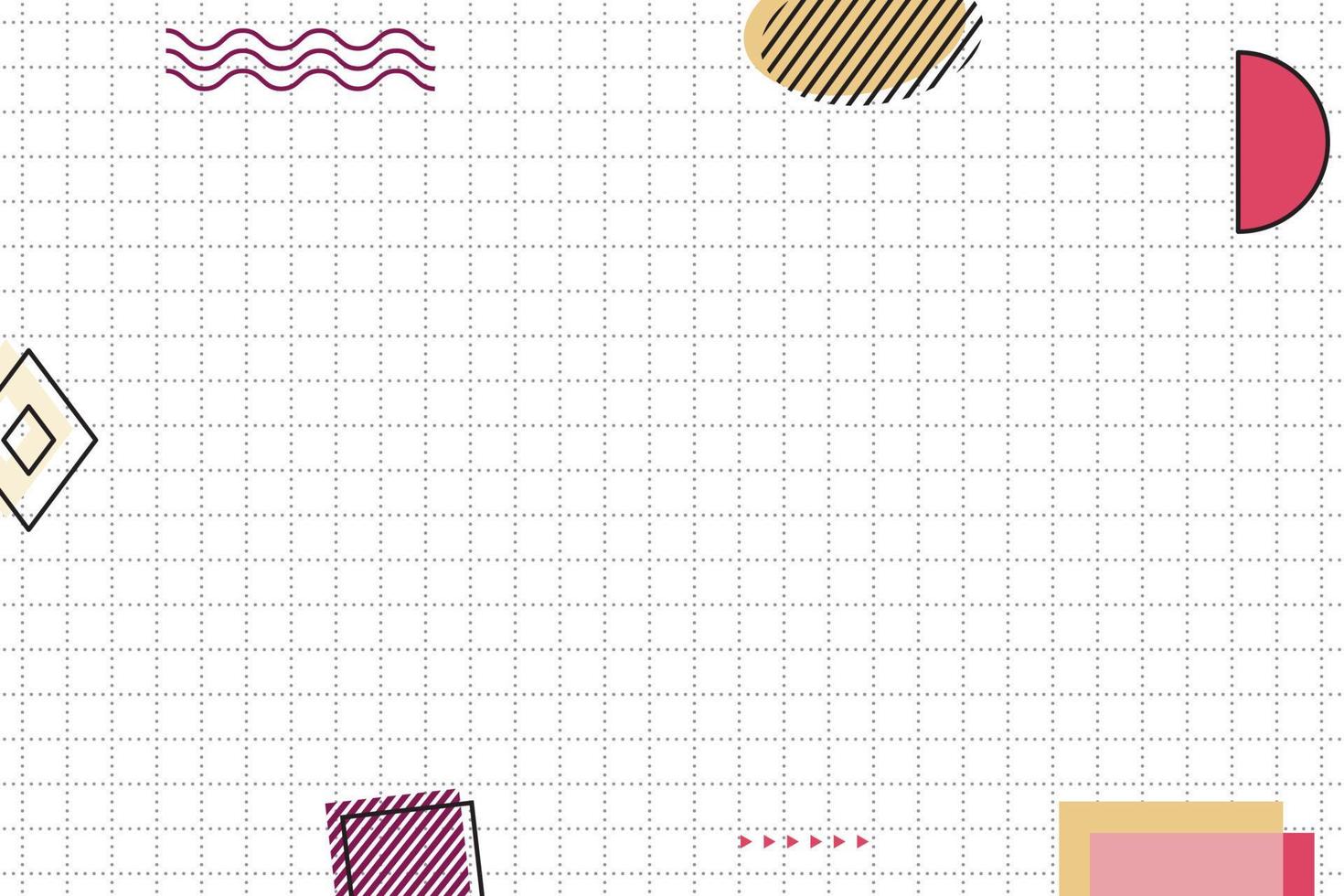 flat dahed dotted black grid geometric memphis background vector