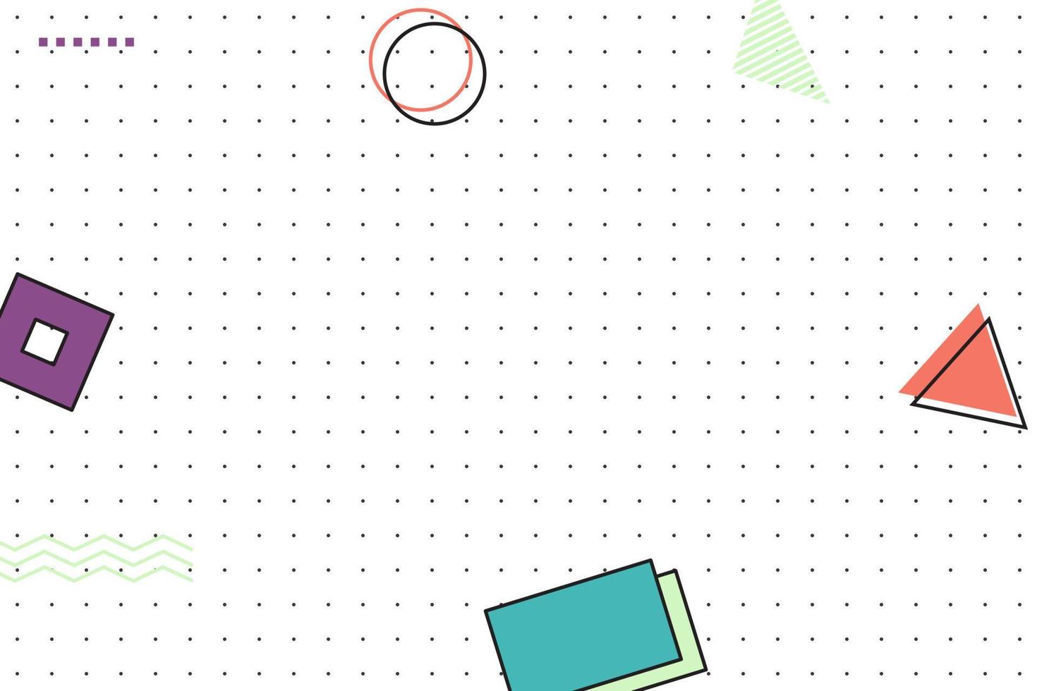 flat dotted grid geometric memphis background vector